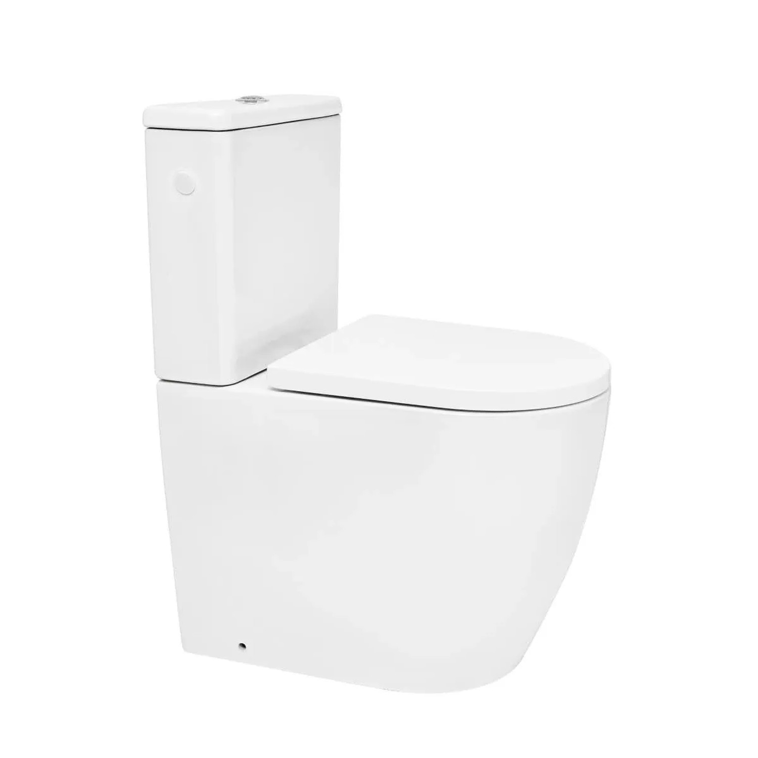 Swiss Aqua Technologies Stand-WC Kombi-WC Toilette mit Spülkasten Wirbelspülung und SoftClose WC-Sitz Weiß