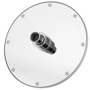 Runde Kopfbrause aus Chrom, Teil des PaulGurkes Duschsystems Unterputzsets.
