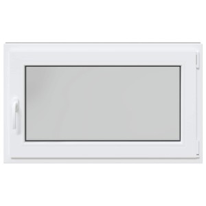 Anthrazitfarbenes vidaXL Kellerfenster RISOR, 100x70 cm, aus PVC und Glas.