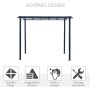 Outsunny Pergola Pavillon aus Metall, schwarz, ideal als Rankhilfe und Sonnenschutz im Garten.