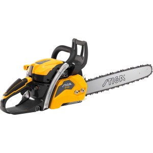 Stiga Benzin-Kettensäge CS 755 in Gelb/Schwarz mit 45 cm Schwert.