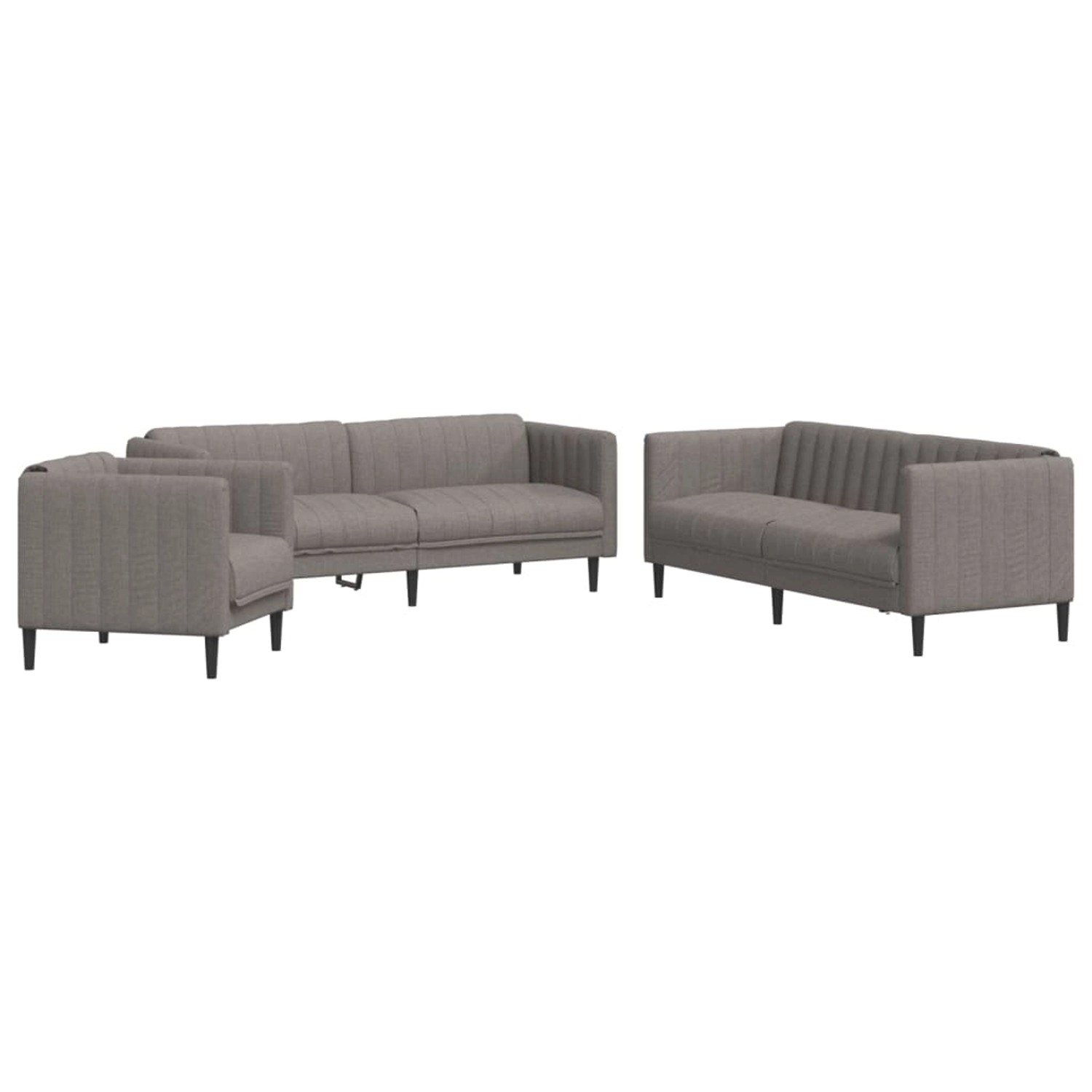 vidaXL 3-Tlg Sofagarnitur Taupe Stoff 3209234 günstig online kaufen
