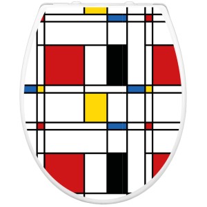 Banjado Familien WC-Sitz mit Motiv in Rot, Gelb, Blau. Klodeckel mit integriertem Kindersitz.