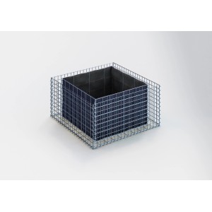 Eckiges Gabiona Gabionen-Hochbeet, 50x100x100 cm, Maschenweite 5x5 cm, Drahtkorb für Steine.