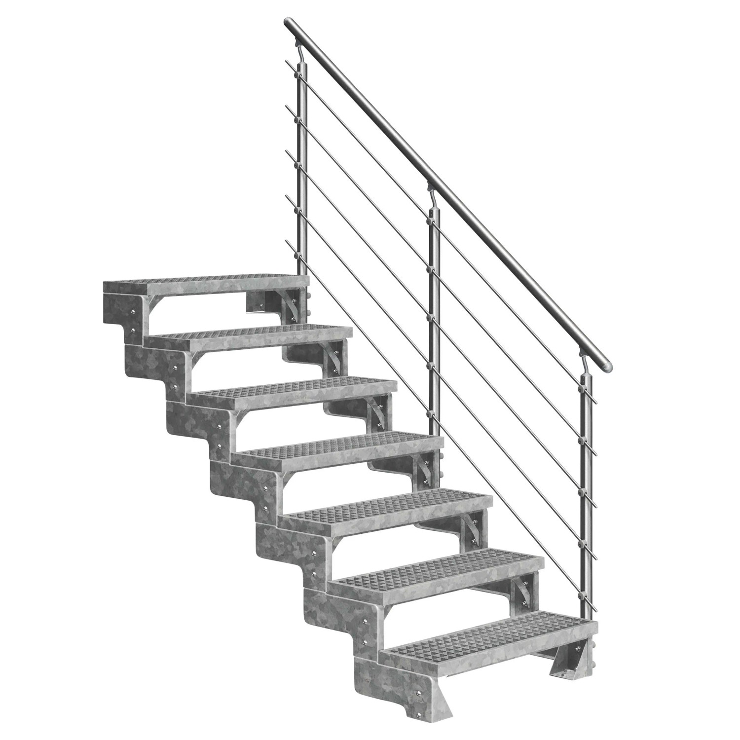 Dolle Außentreppe Gardentop 7 Gitterroststufen 80 cm inkl. Geländer günstig online kaufen