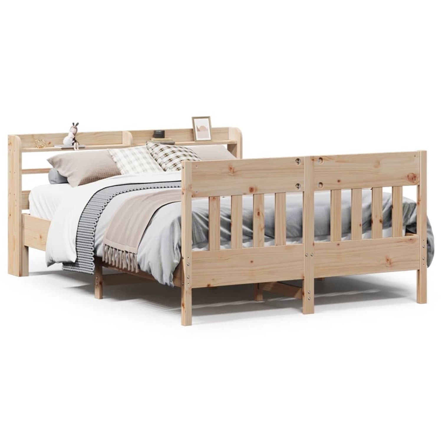 vidaXL Massivholzbett ohne Matratze 135x190 cm Kiefernholz 3307020 günstig online kaufen