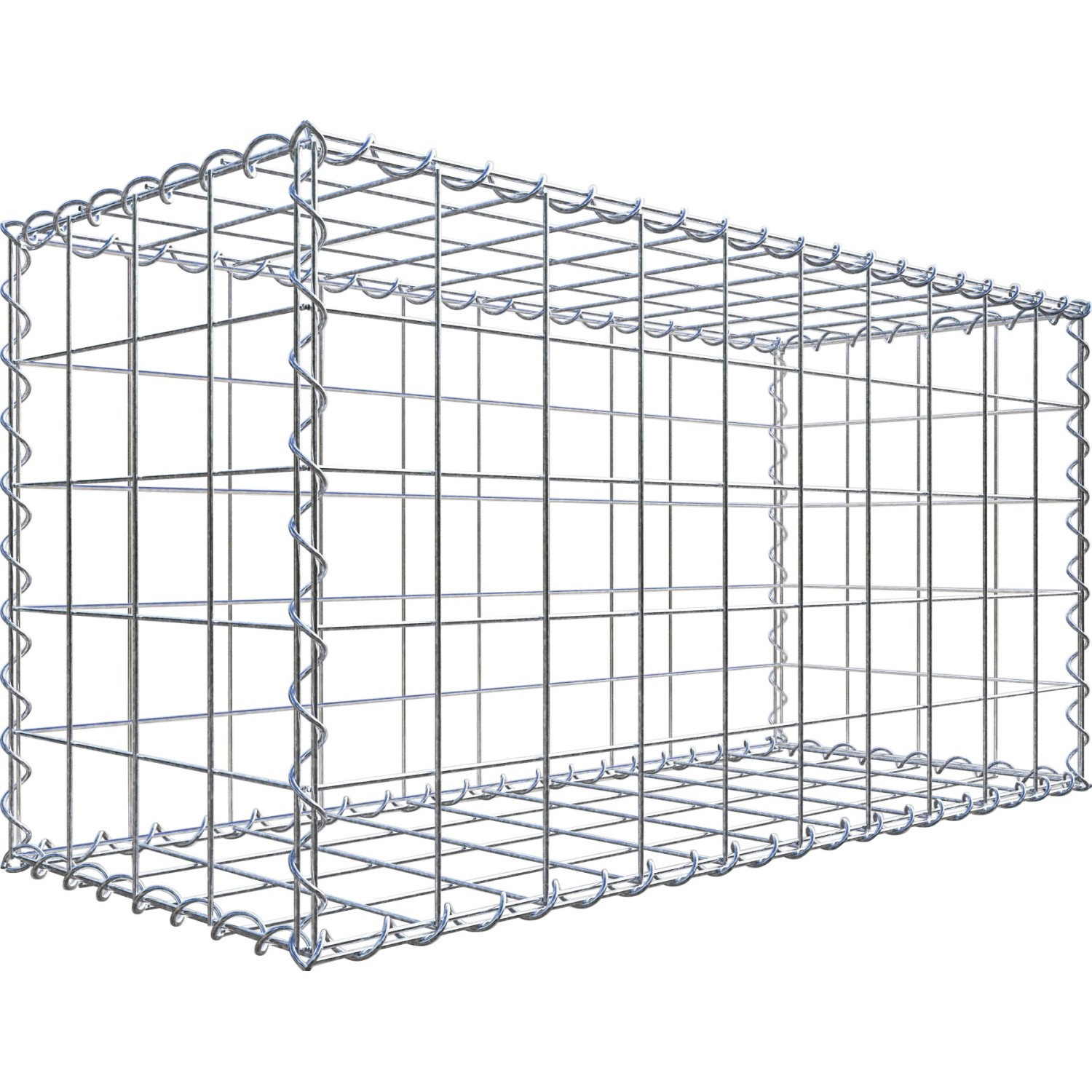 Gabiona Gabione 100 cm x 50 cm x 40 cm mit Maschenweite 10 cm x 10 cm