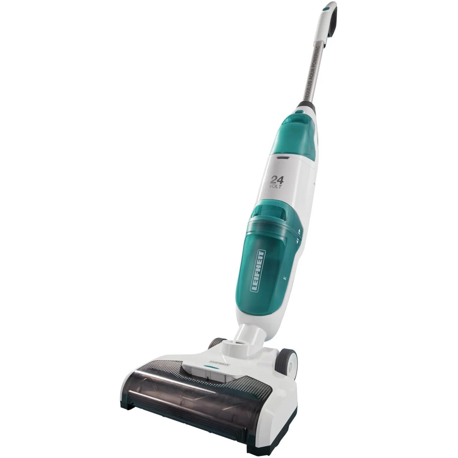 Leifheit Akku-Saugwischer Regulus Aqua PowerVac in Weiß und Türkis. Reinigungsgerät für Hartböden.