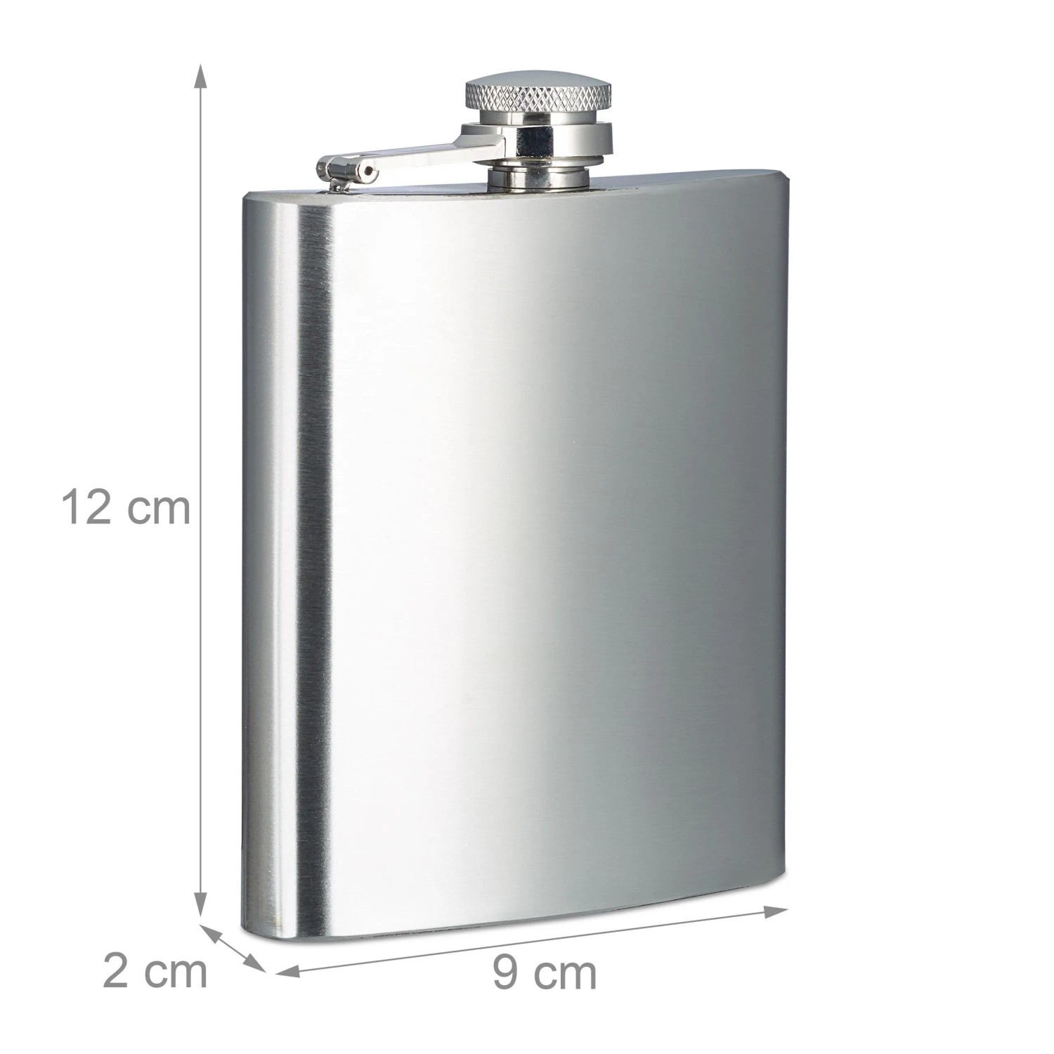 Relaxdays Flachmann Edelstahl Silber Spülmaschinengeeignet 200 ml 12 x 9 x 2 cm_4