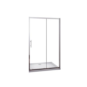 Duschparadies Duschtür 100 x 185cm Schiebetür Nischentür 5mm ESG Sicherheitsklarglas Dusche Verchromt