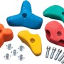 SwingKing Klettersteine, 5 bunte Griffe mit Schrauben für Spielturm oder Kletterwand.