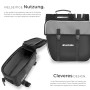 Tectake Set Fahrradtasche Georg und Fahrradrahmentasche Große Fahrradtasche Mit 2 Fächern Rahmentasche Mit Touch Handyfach 18 x 8 5 x 8 5 cm 18 x 8 5_3