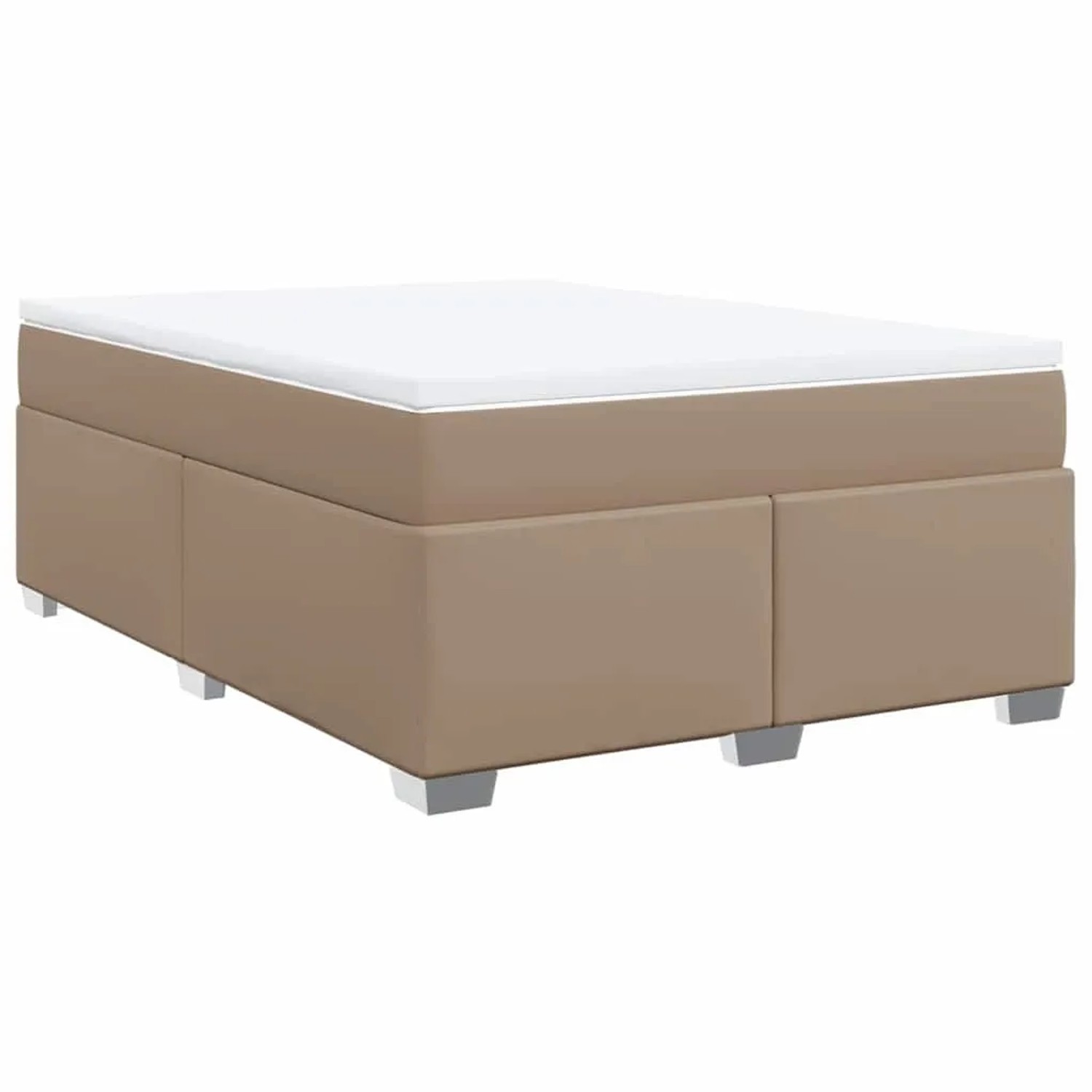 vidaXL Boxspringbett Matratze Cappuccino-Braun 140x190cm Kunstleder 3285212