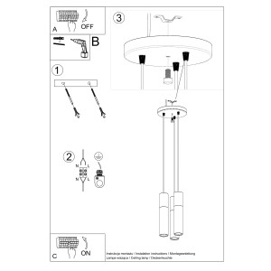 Montageanleitung für Sollux Lighting Hängeleuchte Pablo 3P Weiß, Lampen & Leuchten.
