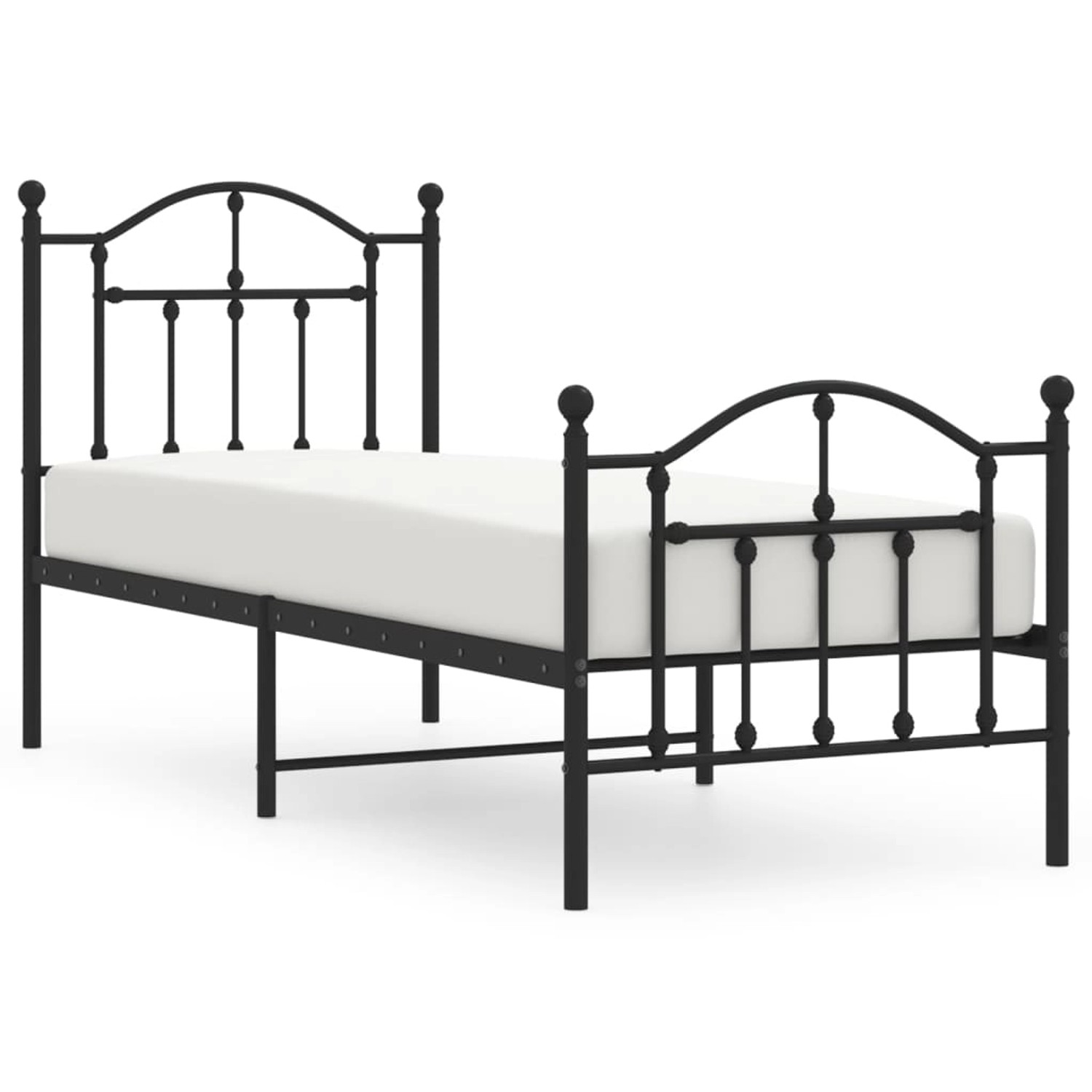 vidaXL Bettgestell mit Kopf- und Fußteil Metall Schwarz 75x190 cm 353447 günstig online kaufen