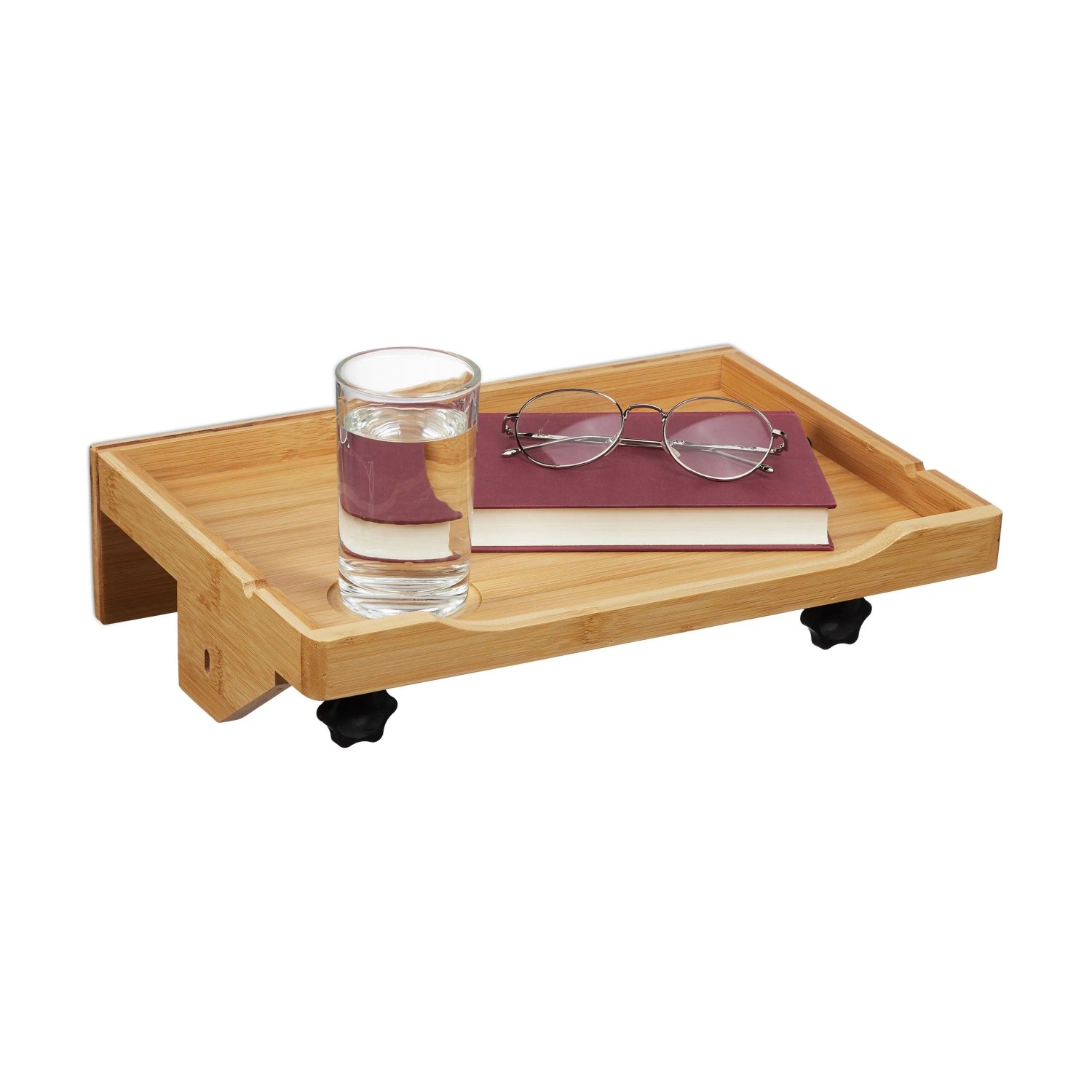 Relaxdays Bettablage Bambus Natur Klemmbar Platzsparend 9 cm x 36 cm x 25,5 cm 1,3 kg