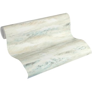 A.S. Création Vliestapete mit Wellenmuster in Beige und Blau. Dekorative Tapete mit leichter Struktur.