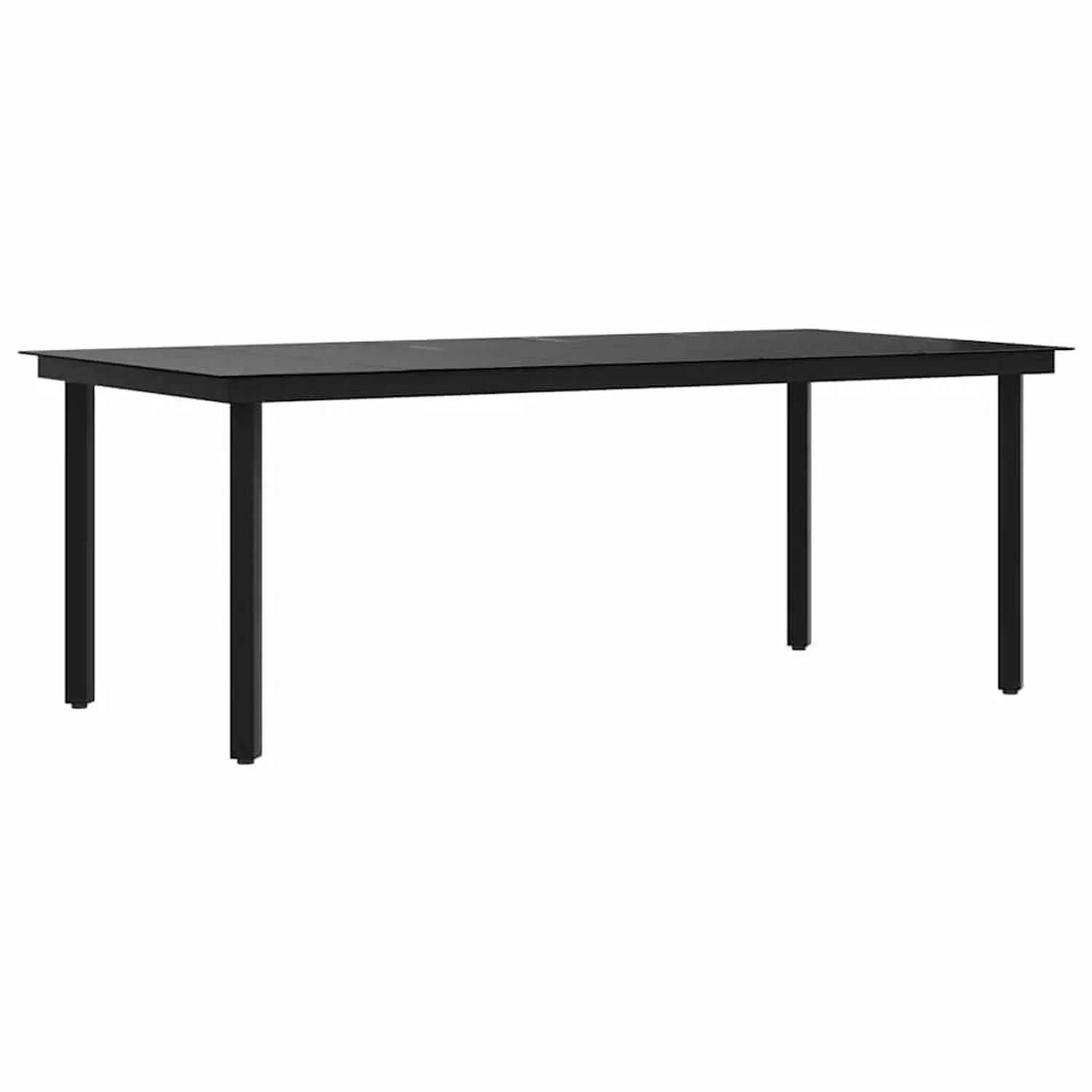 Furnicato Garten-esstisch Schwarz 200x100x74 Cm Stahl Und Glas