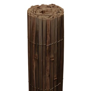 Gerollter Sol Royal Bambus Sichtschutzzaun B55, braun. Robuster Bambus Rollzaun mit Draht für Zäune & Mauern.