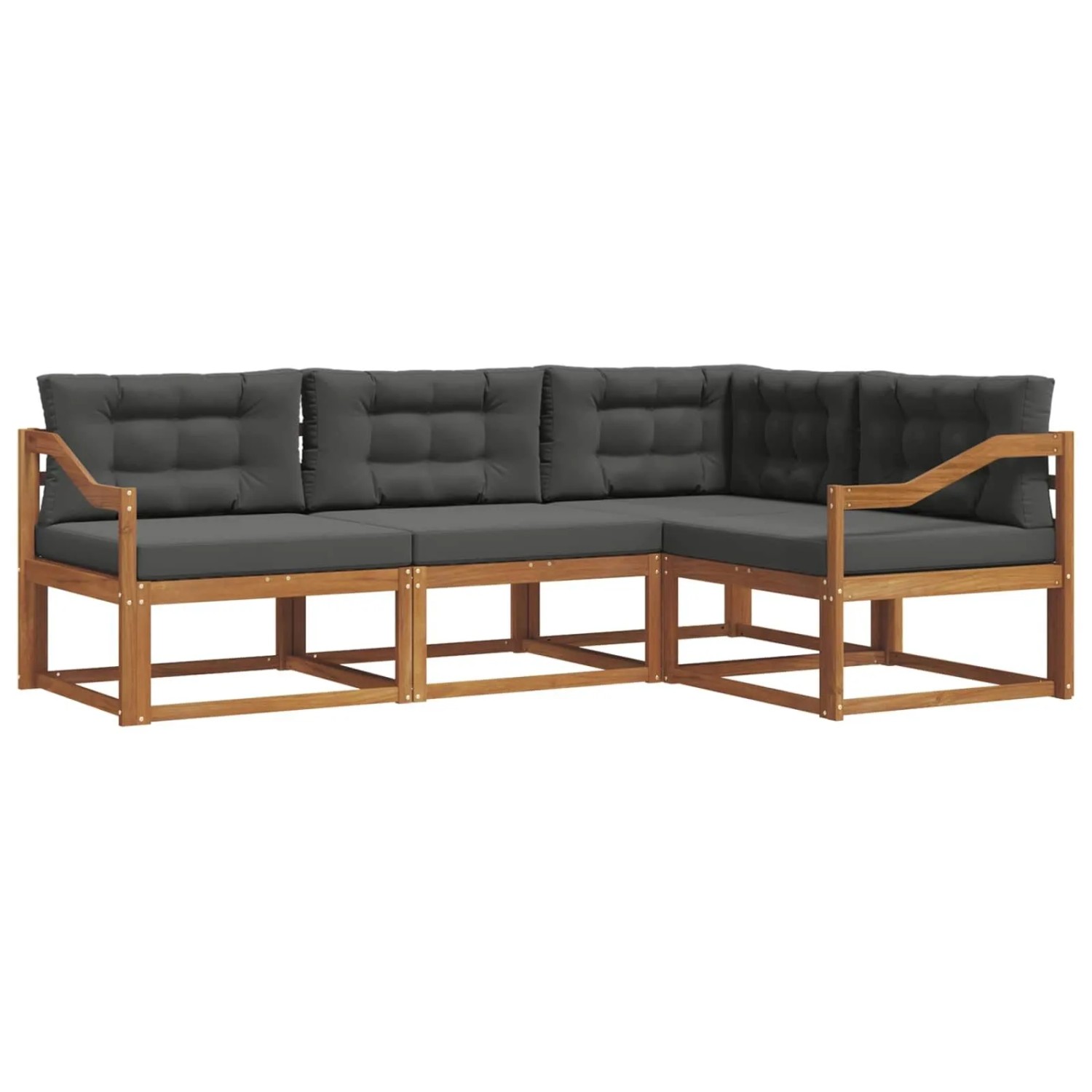 vidaXL Outdoor-Sofagarnitur mit Kissen 4-Tlg Natur und Anthrazit 3367525