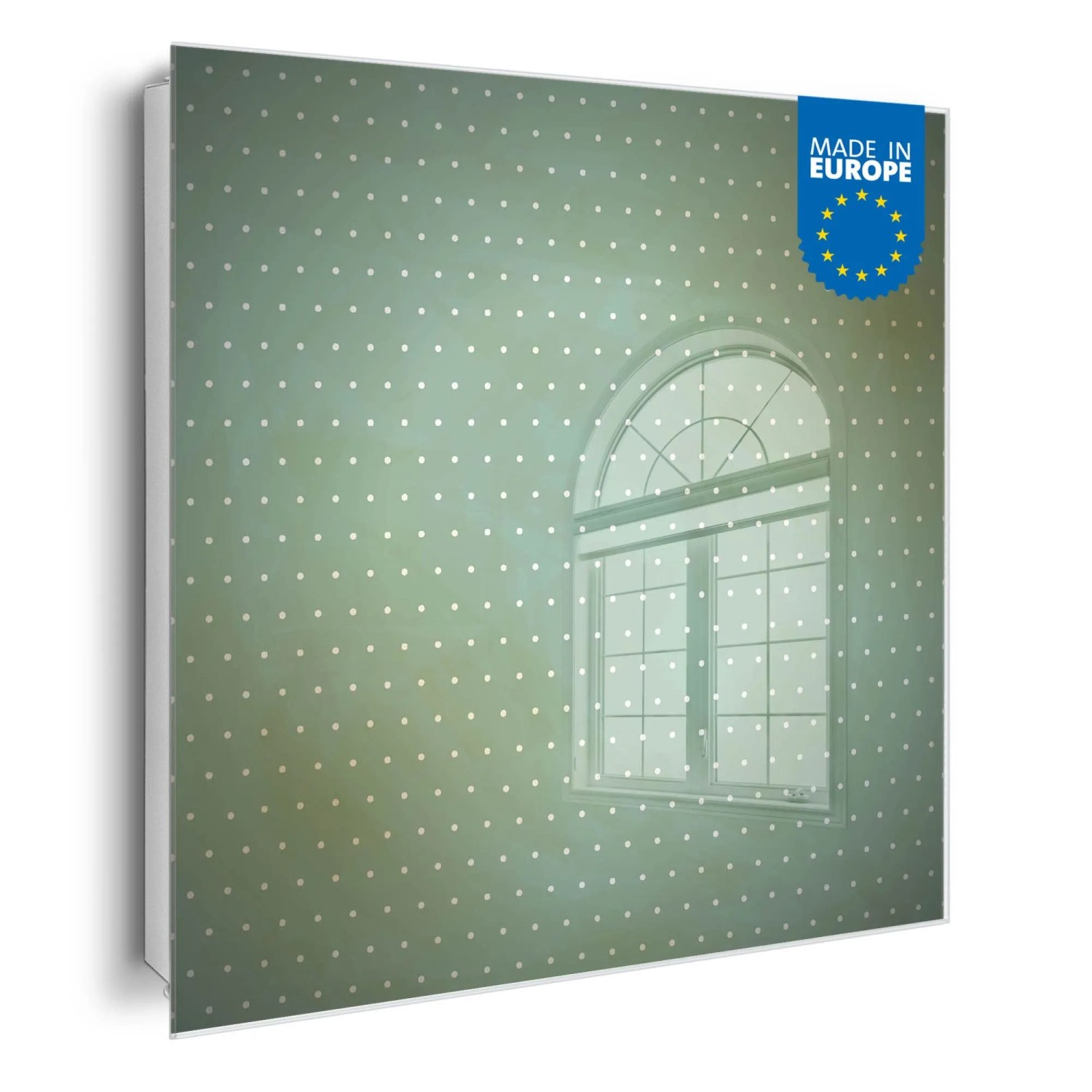Banjado Großer Schlüsselkasten Glas 30x30cm Weiß Scharnier Links 50 Haken Beschreibbar Magnetisch Motiv Punkte Im Focus
