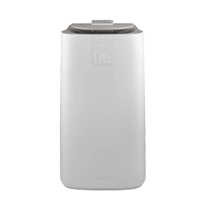 Weißes, mobiles De'Longhi Klimagerät PAC-AP120. Ideal zur Klimatisierung von Wohnräumen.