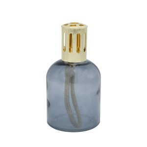 Graue Scentchips Öllampe aus Glas, zylinderförmig, 16x9 cm. Dekorative Duftlampe für angenehmen Raumduft.