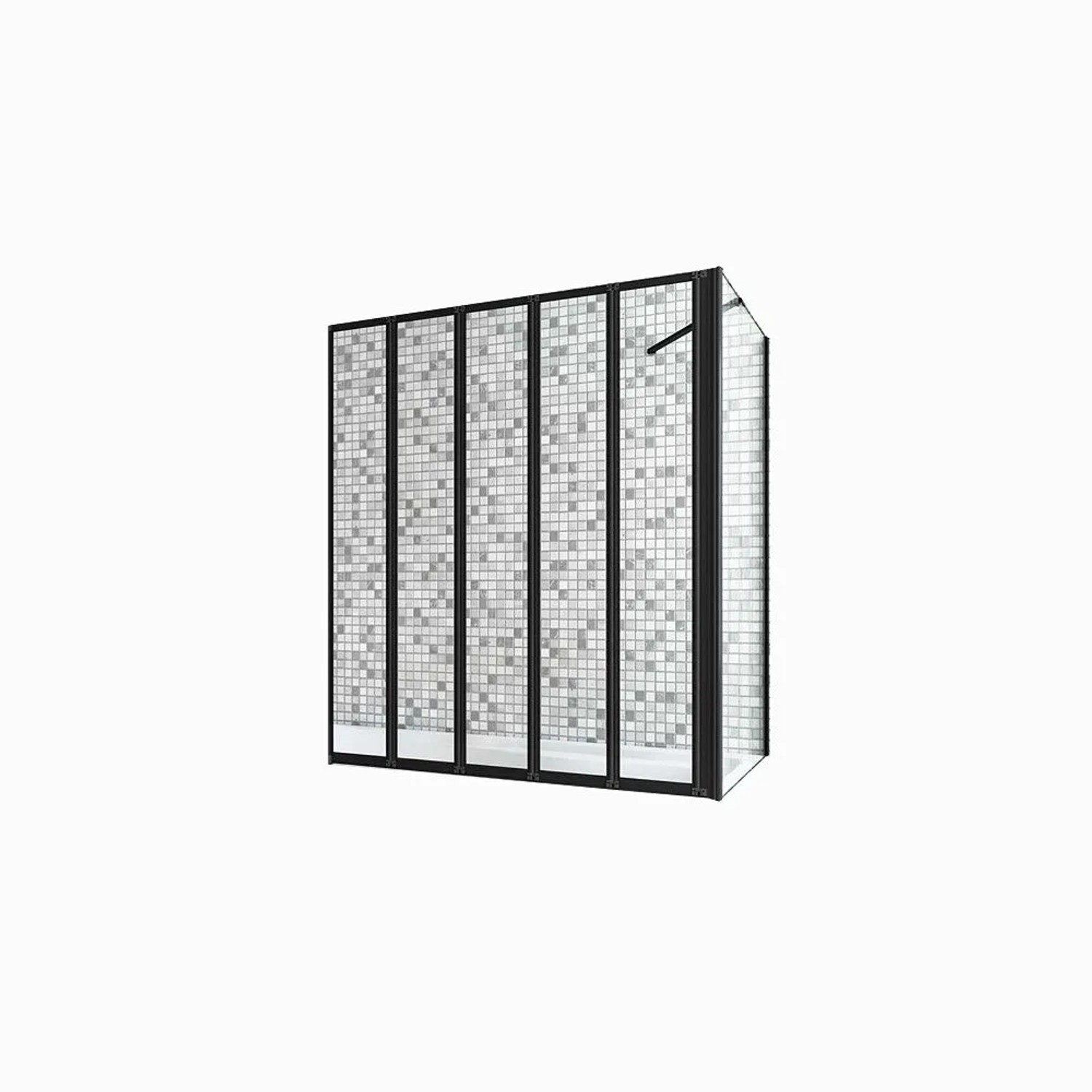 Duschparadies Badewannenaufsatz 120 x 80 x 140cm Faltwand 5tlg Eck Duschabtrennung 4mm ESG Sicherheitsglas Dusche
