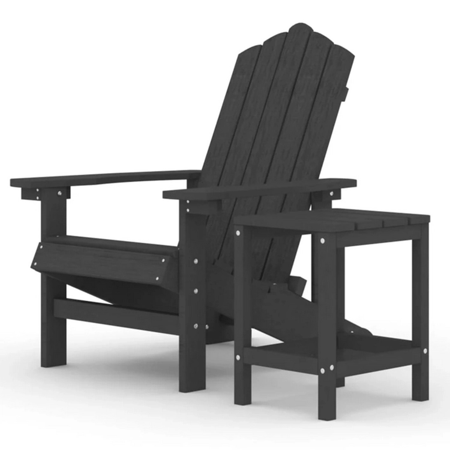 Vidaxl Adirondack-gartenstuhl Mit Tisch Hdpe Anthrazit günstig online kaufen