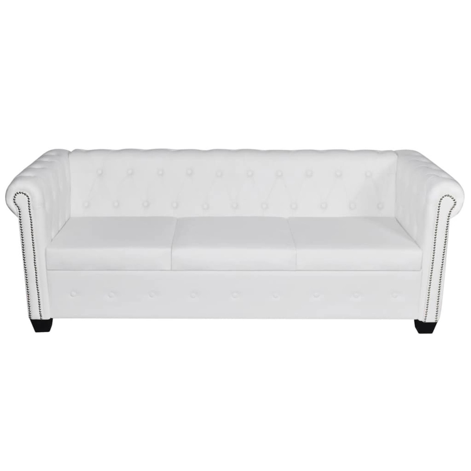 Chesterfield Sofa 3-sitzer Kunstleder Weiß günstig online kaufen