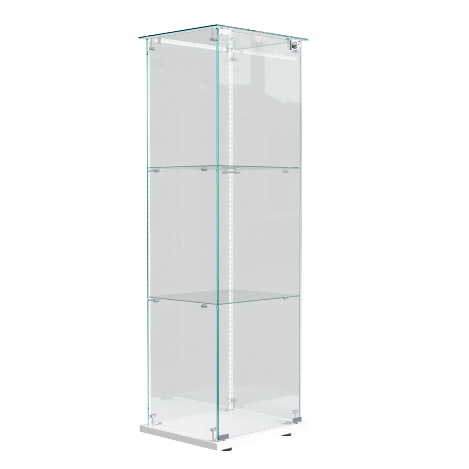 PXloue Vitrine Vitrinenschrank mit LED-Beleuchtung Weiß