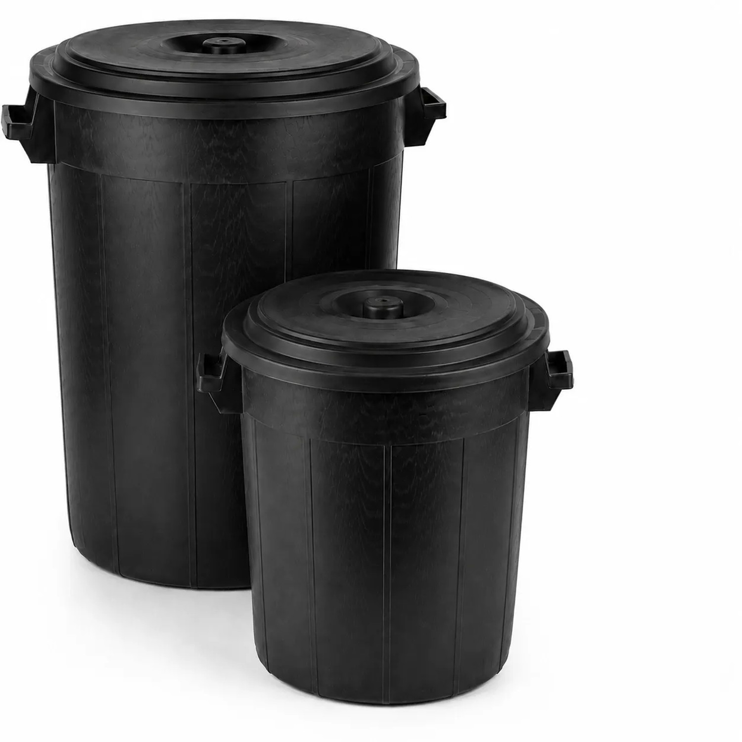 BigDean Universaltonne 100 & 50 Liter mit Deckel Allzweck Tonne Schwarz
