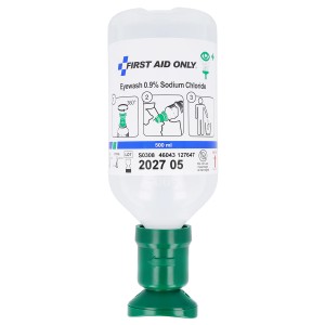 First Aid Only Augenspülflasche, 500ml sterile Natriumchloridlösung (0,9%) für Augenschutz.