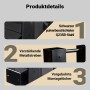 Wiltec Holzstapelhilfe Details: schwarzer pulverbeschichteter Stahl, verstärkte Streben, vorgebohrte Montagelöcher.