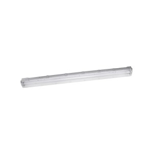 Graue Osram LED-Feuchtraumleuchte Submarine, 126 cm, mit zwei LED-Röhren für Keller, Garage und Lager.