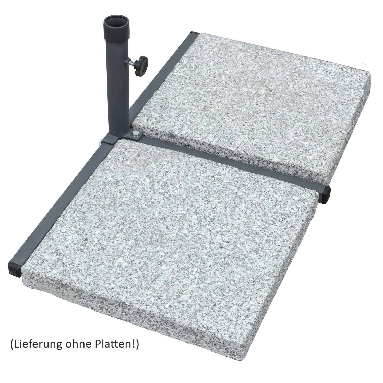 Schneider Balkon-Plattenständer aus Stahl, anthrazitgrau, für Schirmstöcke von 30-40 mm (ohne Platten).
