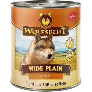 Wolfsblut Wide Plain Adult Pferd Nassfutter mit Süßkartoffeln, 800g Dose.