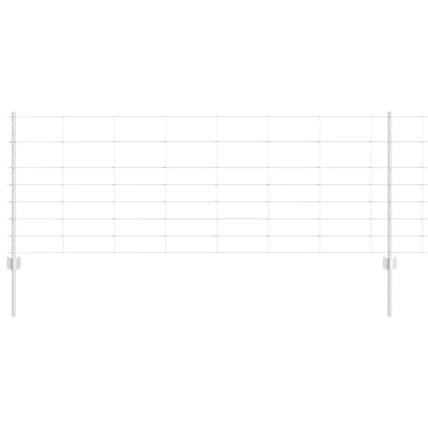 vidaXL Zaun mit Pfosten Silber 0,8 x 100 m Stahl 3337167 günstig online kaufen