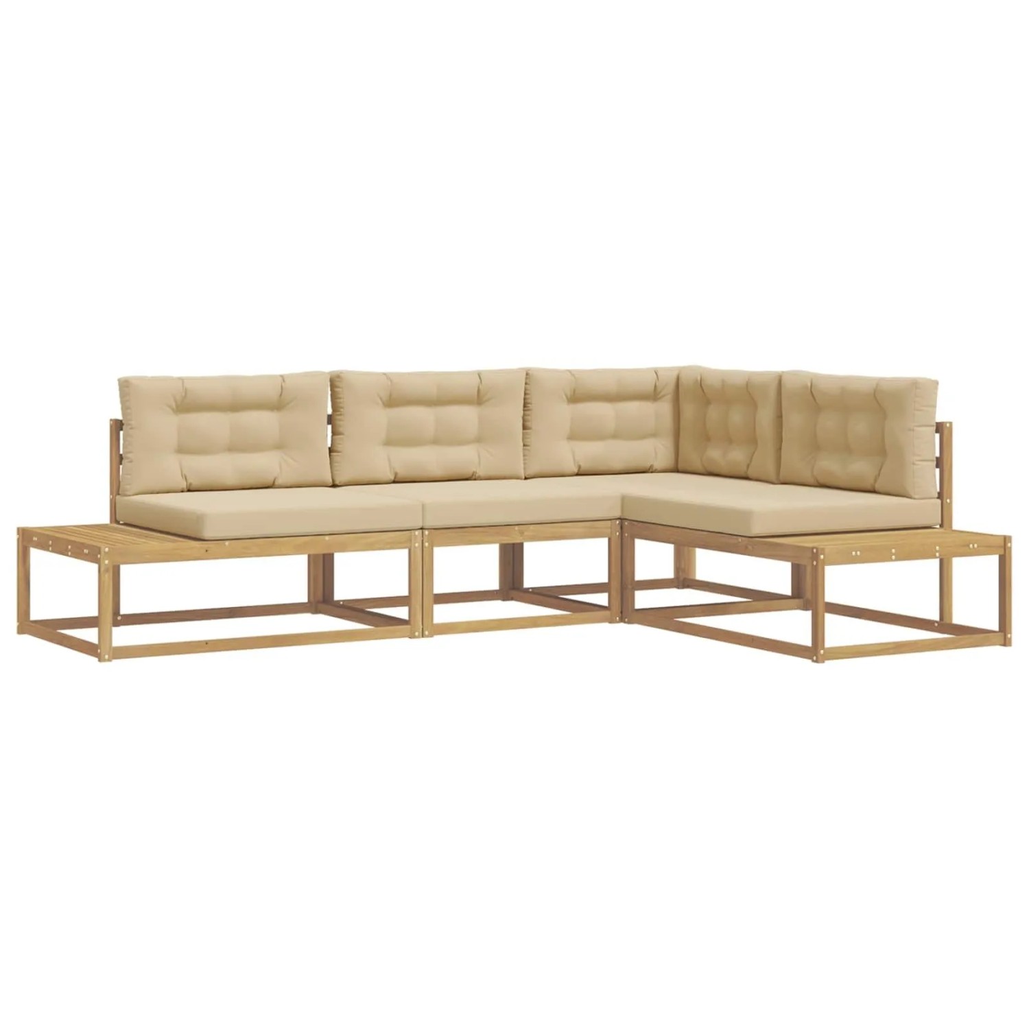 vidaXL Outdoor-Sofagarnitur Weiß 277,5 x 198,5 x 73 cm Polyester 3387002