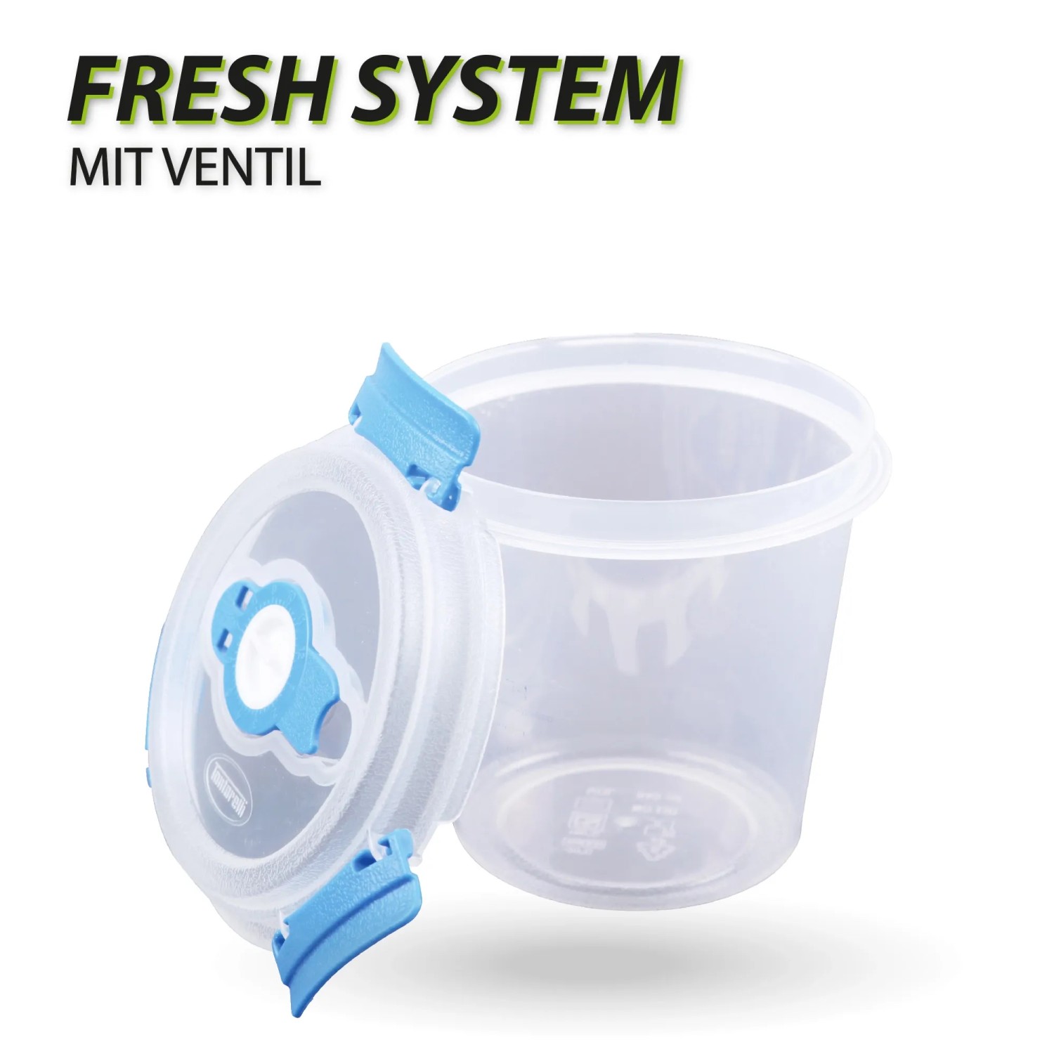Bestlivings Joghurt Frischhaltebox, 0,64L, blau, 4er-Pack. Vorratsdose mit Deckel.