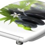 Schütte WC-Sitz Jasmin mit Absenkautomatik und Motivdruck aus Steinen und Blättern.