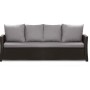 Graues 3-Sitzer Gartensofa mit Polyrattan und Kissen aus dem Setgarden Mix-Techno.