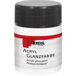 Kreul Acrylfarbe Glänzend Weiß, 50 ml, für Bastelarbeiten und Kunstprojekte.