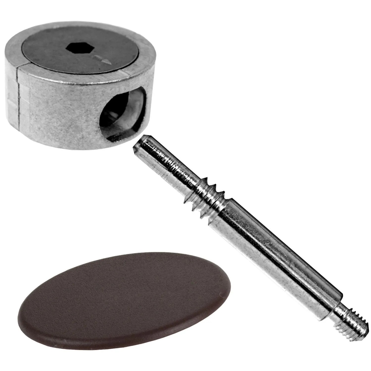 SOTECH Eckverbinder FUERTE 84 mm Metall mit Brauner Kunststoffabdeckung