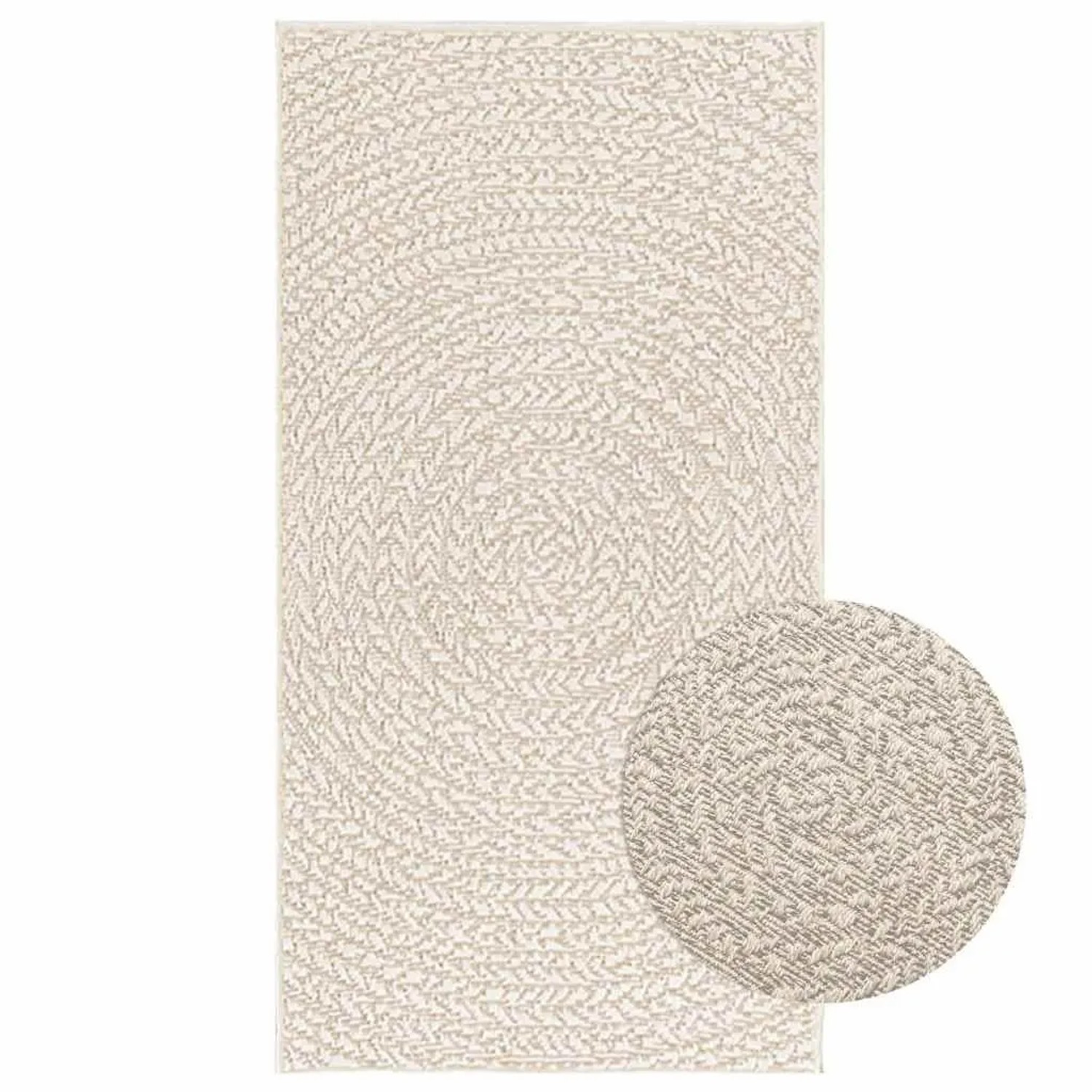 vidaXL Teppich ZIZUR Creme 60x110 cm Jute-Optik Indoor und Outdoor 4010371 günstig online kaufen