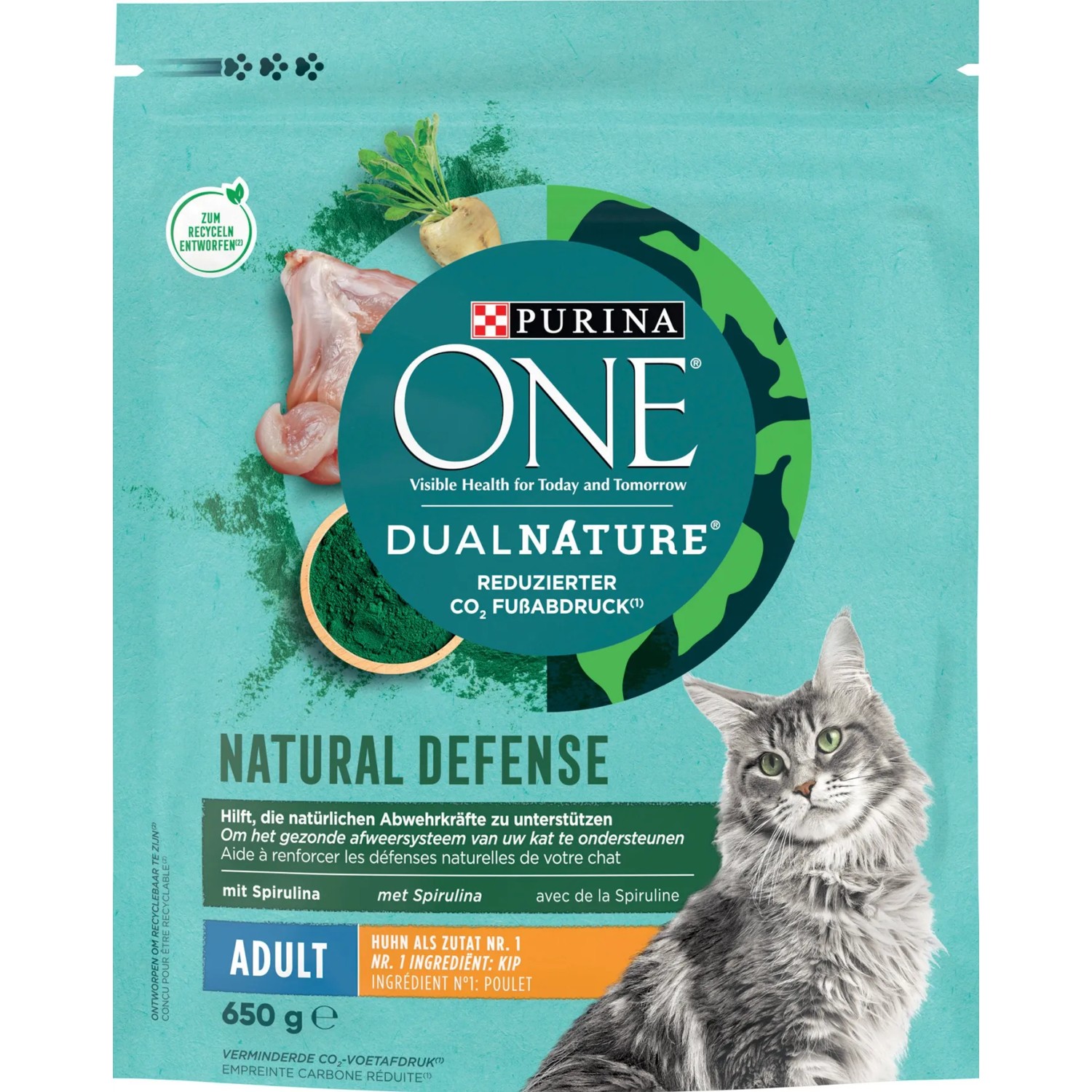 Purina ONE Katzenfutter DualNature Spirulina ausgewachsene Katzen Huhn 650g  kaufen bei OBI