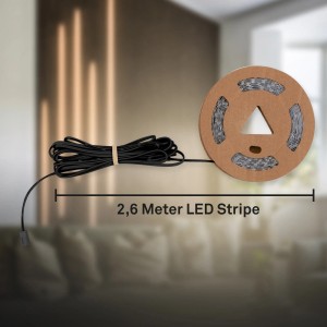 Briloner LED-Band Erweiterungs-Set, 2,6 m, warmweiß, für Paneele.
