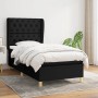 Schwarzes vidaXL Boxspringbett 80x200 cm mit Stoffbezug und Matratze.