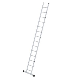 PROREGAL Anlegeleiter mit 14 Sprossen und Traverse für sicheren Stand.