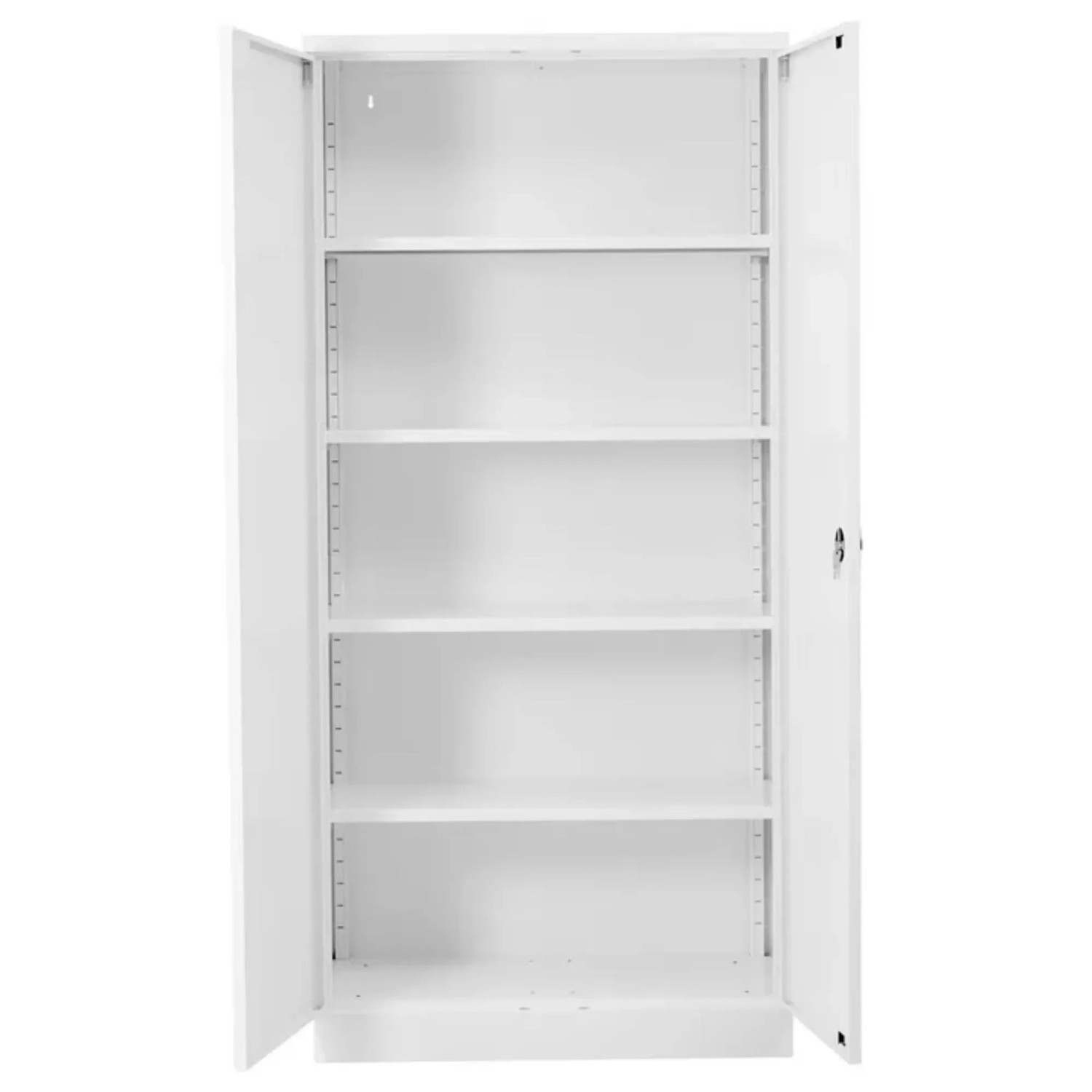 PROREGAL Stahlschrank Bee 10 Fachböden HxBxT 195 x 92 x 60 cm Pulverbeschichtetes & Verstärktes Fachbodenmaterial Weiß & Weiß